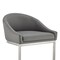 Armen Living Atherik Counter Stool in Brushed Stainless Steel with Gray Faux Leather 840254335851 - alternate 7
